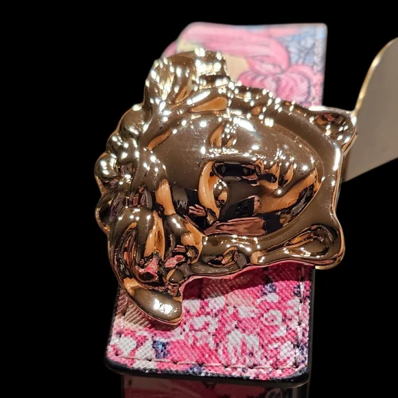 Versace Acid Bouquet Reversible Leather Belt - Unisex VERSACE Gold/Black Heritage Medusa Buckle Reversible Leather  main image 4